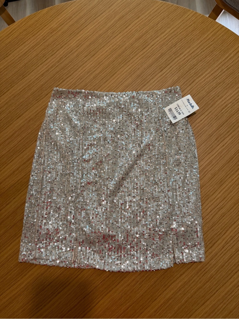A New Day Silver Sequin Mini Skirt